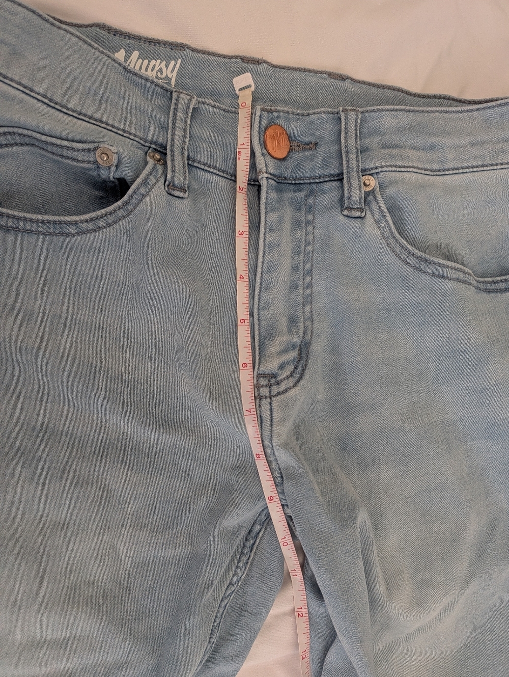 Mugsy Men's Grands Knit Light Wash Super Soft Stretchy Jeans 28 x 30 - FLX6KNSL - Picture 12 of 13
